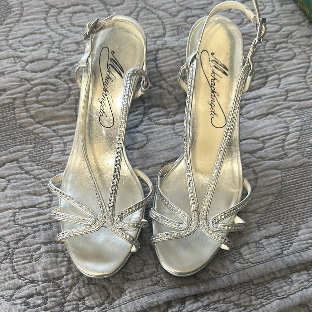 Silver Strappy Women's Shoes